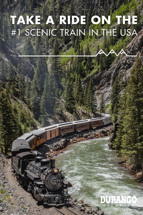 Train Ride Vacations, Durango Colorado Train Ride, Durango & Silverton Narrow Gauge Railroad, Us Train Trips, Colorado Train Rides, Durango Silverton Train Ride, Train Vacations America, Best Train Rides In The Us, Train Rides In America