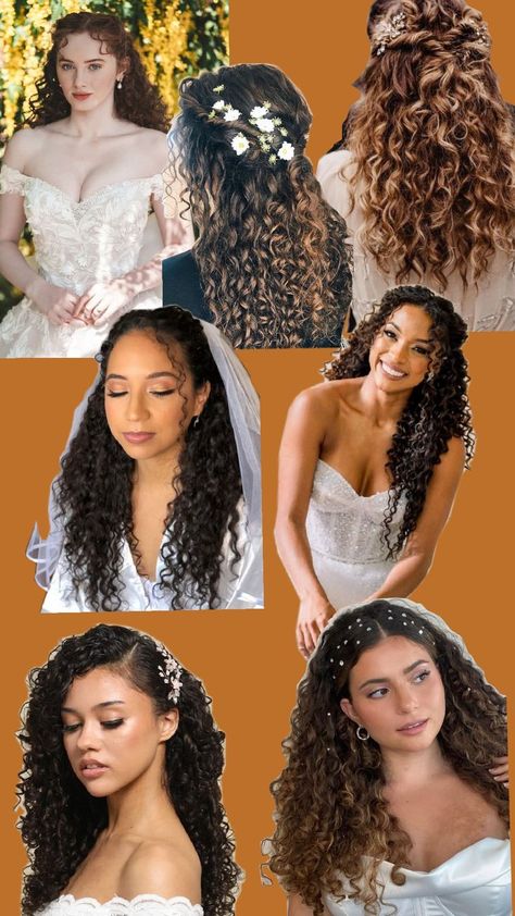 Curly Bridal Hair With Veil, Curly Wedding Hairstyles For Black Women, Naturally Curly Wedding Hair, Natural Wedding Hairstyles, Bridesmaids Hair, Curly Wedding Hair, Mixed Hair, Black Bride, Wedding Hairstyle