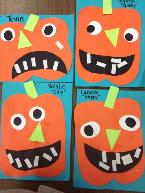 Deco Porte Halloween, Labu Halloween, Halloween Crafts Preschool, Pumpkin Activities, October Crafts, Halloween Preschool, Manualidades Halloween, Fall Preschool, Halloween Tags