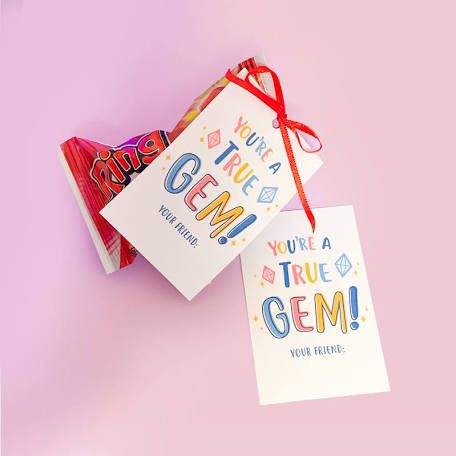 Free Printable Valentine: You're a Real Gem Ring Pop Valentine, Valentine School, Card Ring, Happy Birthday Tag, Surprise Party Invitations, Valentine Favors, Class Valentines, Printable Valentine, Ring Pop