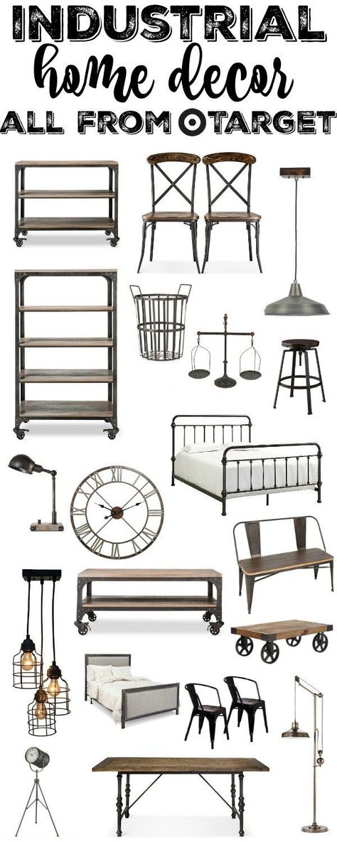 Untitled-5 (1)                                                                                                                                                                                 Más Industrial Decoration Ideas, Industrial Farmhouse Guest Bedroom, Rustic Modern Industrial Decor, Industrial Themed Bedroom, Industrial Farmhouse Decor Ideas, Industrial Theme Living Room, Living Room Inspiration Industrial, Industrial Farmhouse Bedroom Ideas, Modern Industrial Farmhouse Bedroom