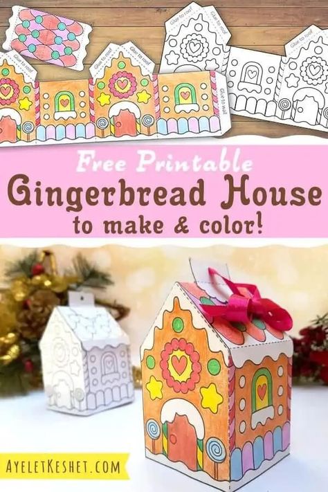 Printable Gingerbread House Template, Printable Gingerbread House, Diy Gingerbread House, Gingerbread House Ornament, Gingerbread House Template, Diy Gingerbread, Gratis Printables, Gingerbread Diy, Fun Christmas Activities