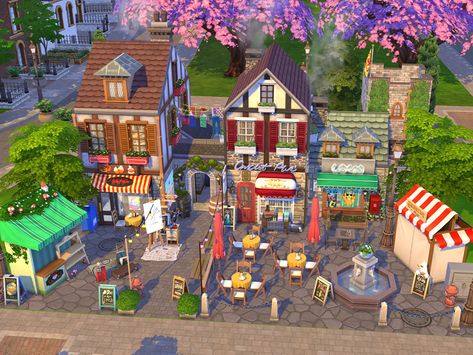 Sims Background, Sims 4 Cottage, The Sims 4 Lots, Background Characters, Bubble Tea Shop, Sims 4 House Building, Magic House, House Floor Design, Sims 4 House Design