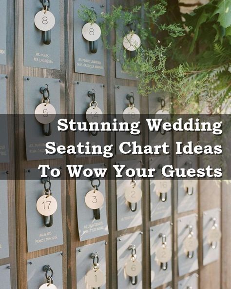 Looking for creative wedding seating chart ideas to impress your guests? Check out these stunning and unique wedding seating chart designs that will add a touch of elegance to your special day. From rustic to modern styles, find the perfect seating arrangement that fits your wedding theme perfectly. Say goodbye to boring seating charts and hello to a memorable and visually appealing way to guide your guests to their seats. Seating For 50 Guests, Wedding Seating Plan Ideas Layout, Wedding Guest Seating Ideas, Seating Chart Bridal Shower Ideas, Seating Chart Board Wedding, Wedding Find Your Seat Ideas, Unique Seating Chart Ideas, Seat Chart Wedding Ideas, Fun Seating Chart Wedding