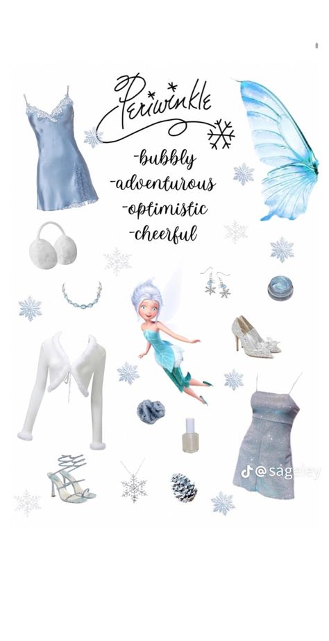 Tinker Bell Aesthetic Costume, Periwinkle Outfit Ideas, Tinkerbell And Periwinkle Costume, Tinkerbell Fairies Inspired Outfits, Periwinkle Tinkerbell Costume, Pixie Hollow Fairies Outfits, Tinkerbell Inspired Outfits Aesthetic, Tinker Bell And Periwinkle Costumes, Periwinkle Costume