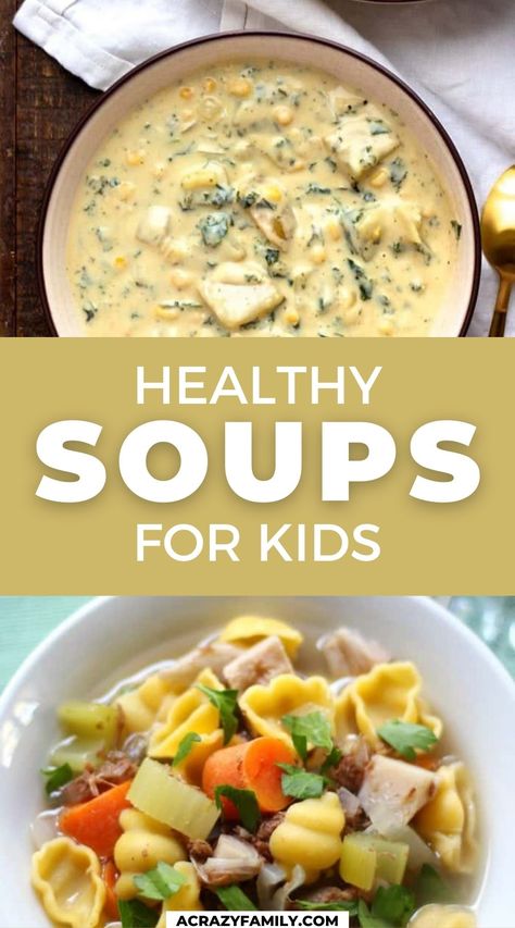 healthy soups for kids Soup Kids Will Eat, Soups Kids Will Love, Toddler Soup Recipes, Soup Recipes Kid Friendly, Soup For Toddlers, Kid Friendly Soup Recipes, Soup For Kids, Soup For Sick, Kid Friendly Soup