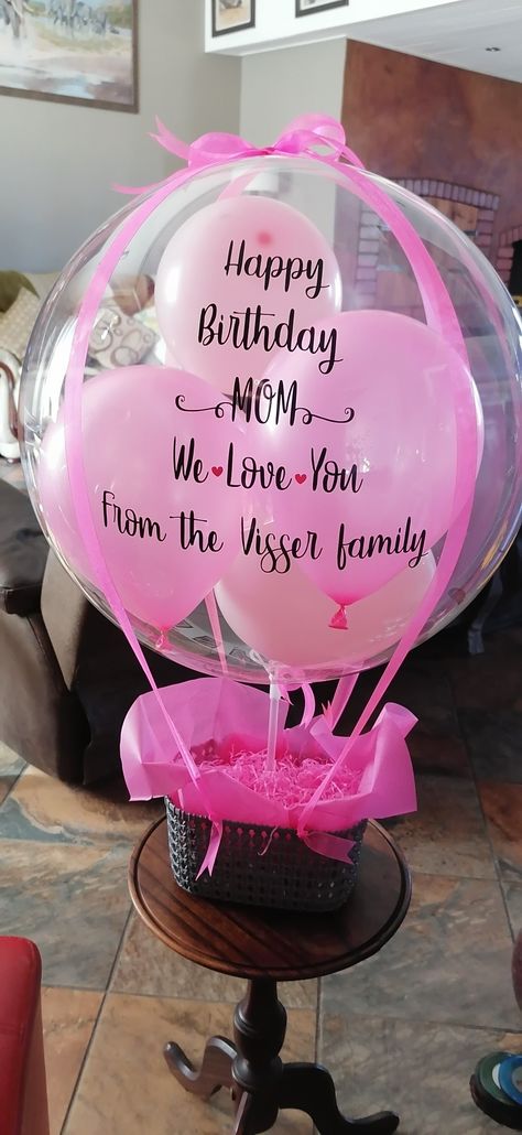 Hot Air Balloon Gift Basket, Hot Air Balloon Gift Basket Diy, Valentines Hot Air Balloon Basket, Hot Air Balloon Hamper, Hot Air Balloon Gift Basket Birthday, Balloon Gift, Happy Birthday Mom, Hot Air Balloon, Birthday Balloons