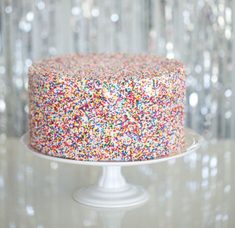 Sometimes all a cake needs is sprinkles! Sprinkles Cake, Decoration Patisserie, Sprinkle Shower, Gateaux Cake, Sprinkle Cake, Festa Party, Baby Sprinkle, Pretty Cakes, Sweets Treats