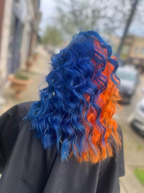 💙🧡 Haircraft.by.thatwitchybitch Wild Styles Hair Studio Celcie Stanley Blue Orange Hair, Orange And Blue Hair, Blue And Orange Hair, Hair Studio, Orange Hair, Blue And Orange, Blue Hair, Blue Orange, Hair And Nails