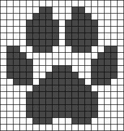 Alpha pattern #95038 | BraceletBook Alpha Patterns Crochet Dog, Paw Print Alpha Pattern, Monochrome Alpha Pattern, 20x20 Alpha Pattern, Simple Pixel Grid Crochet, Small Grid Pattern Crochet, Wolf Alpha Pattern, Alpha Bead Pattern, Cute Crochet Pixel Grid