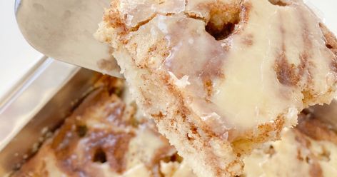 Big Mama's Cinnamon Roll Cake | 12 Tomatoes 12 Tomatoes Cinnamon Roll Cake, Big Mama Cake, Big Mama Cinnamon Roll Cake, Meatless Mains, Rolls Homemade, Bar Desserts, Bread Loaves, Sweet Bakes, Rolls Easy