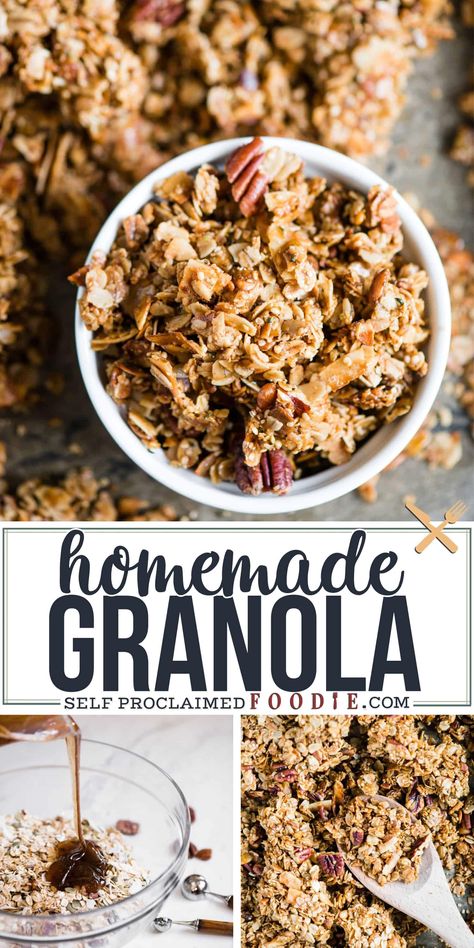 Dive into the world of homemade granola with this ultimate guide crafted for food enthusiasts. Learn how to blend oats, nuts, and a touch of sweetness to create a crunchy, flavorful snack that's perfect for breakfast or an on-the-go treat. This guide offers step-by-step instructions, creative flavor combinations, and tips for achieving that perfect crunch every time. Whether you're a seasoned foodie or just starting your culinary journey, this granola guide will inspire you to whip up your own delicious batches at home. Granola Recipe With Maple Syrup, Dessert Cobbler, Complete Breakfast, Homemade Granola Recipe, Maple Granola, Easy Homemade Granola, Honey Granola, Granola Recipe Homemade, Granola Recipe