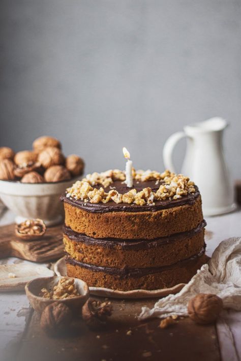 Coffee Walnut Cake-Classic Recipe! - Bake with Shivesh Coffee Walnut Cake, Fruits Photography, Bake With Shivesh, Bakery Photography, Mum Cake, Bakery Aesthetic, Cake Classic, Coffee And Walnut Cake, Choc Cake