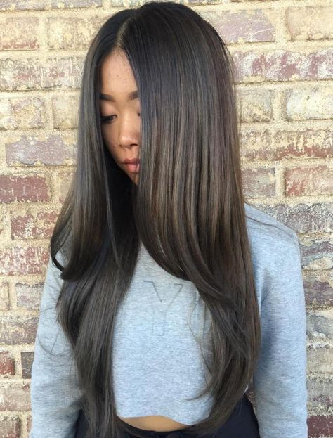 Asian Long Straight Hairstyle Long Layered Haircuts, Haircuts Straight Hair, Long Layered Hair, Haircuts For Long Hair, Long Straight Hair, Asian Hair, Long Hairstyles, Long Hair Cuts, Stylish Hair