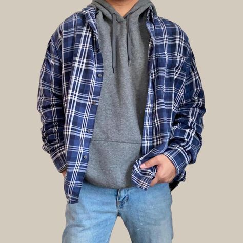 Plaid Outfit Men, Plaid Button Up Shirt Outfit, Blue Flannel Outfits Men, Blue Flannel Outfits, Blue Plaid Outfit, Flannel Jacket Outfit, Blue Flannel Jacket, Light Blue Flannel, Flannel Outfits Men