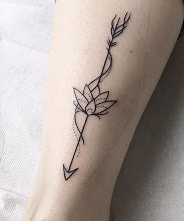 Lotus Arrow Tattoo, 19 Arrow Tattoos That Are Surprisingly Chic - (Page 17) Friend Tattoos Small, Sagittarius Tattoo, Arrow Tattoo Design, Lotus Tattoo Design, Hamsa Tattoo, Shape Tattoo, Muster Tattoos, Small Flower Tattoos, Arrow Tattoo