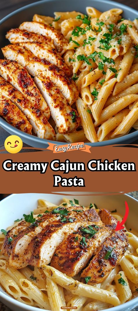 Indulge in the creamy, spicy fusion of Creamy Cajun Chicken Pasta. Tender chicken strips are seasoned with Cajun spices and mixed into a silky smooth sauce that coats every strand of pasta beautifully. This dish is a wonderful blend of comfort and excitement, making it a perfect weeknight escape to the flavors of the South. #CreamyCajunChicken #SpicyPasta #ComfortDish Chili Cajun Chicken Pasta, Easy Creamy Cajun Chicken Pasta, Cajun Chicken Pasta With Broccoli, Cajun Kielbasa Pasta, Instant Pot Cajun Chicken Pasta, Chicken Recipes Cajun, Crockpot Cajun Chicken Pasta, Easy Cajun Pasta, Spicy Cajun Chicken Pasta