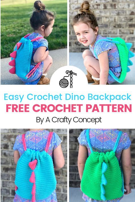 Backpack Crochet, Crochet Dinosaur Patterns, Crochet Backpack Pattern, Dinosaur Backpack, Animal Backpacks, Crochet Backpack, Crochet Toddler, Crochet Dinosaur, Pattern Backpack