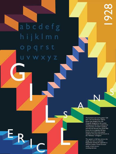 Gill Sans Poster, Gill Sans, Font Poster, Sans Font, Modern Typeface, Poster Fonts, Sans Serif Typeface, Simple Designs To Draw, London Underground