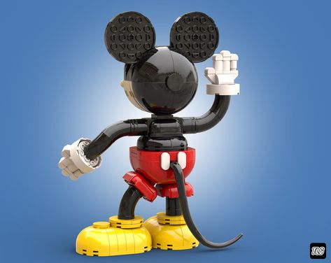 Mickey Mouse - instructions 2 Lego Mickey Mouse, Mickey Mouse Sculpture, Ub Iwerks, Mickey 7 Book, 1930s Mickey Mouse, 1970 Mickey Mouse Necklace, American Cartoons, Yellow Shoes, Walt Disney Company