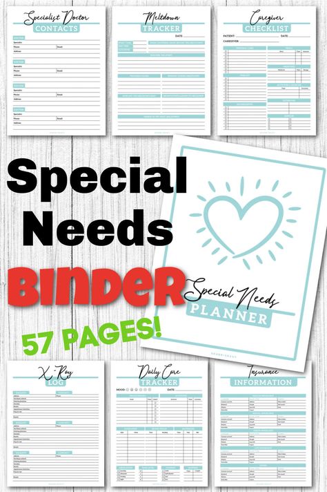 Free Iep Binder Printables, Special Needs Binder, Medical Binder Printables Free, Medication Chart Printable, Family Binder Printables, Iep Binder, Medical Printables, Medical Binder Printables, Behavior Log