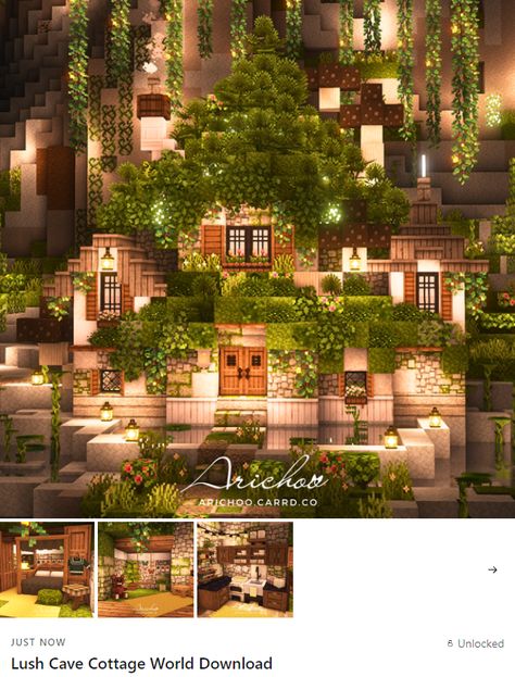 Aesthetic Minecraft Interior, Minecraft Cottagecore Interior, Minecraft Fairycore, Magical Minecraft Builds, Minecraft Enchantment Room, Lush Cave, Aesthetic Minecraft Skins, Japanese Cottage, Cottage Core Interior