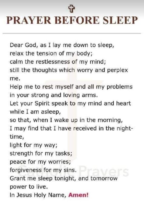 Prayer Before Sleep, Prayer For My Family, Prayers For My Husband, Bedtime Prayer, Everyday Prayers, Spiritual Prayers, Good Night Prayer, Christian Quotes Prayer, Bible Study Verses