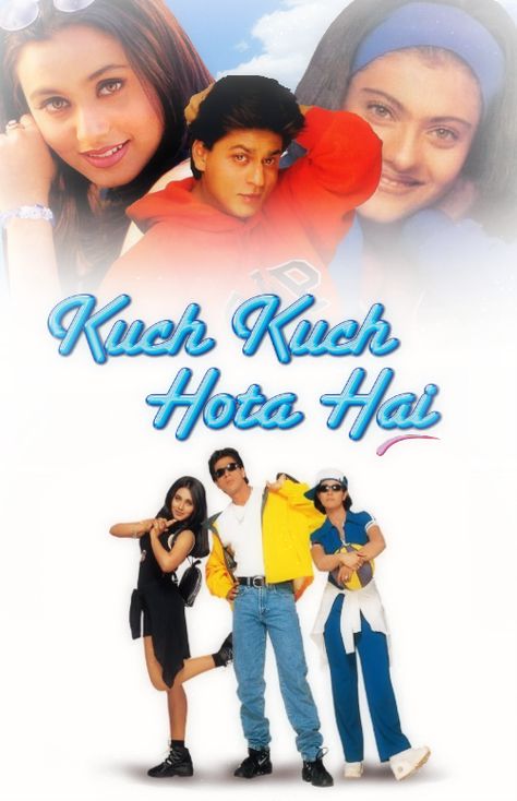 Kuch Kuch Hota Hai Movie Poster, 90s Bollywood Movie Poster, Dil Wale Dulhaniya Le Jayenge Poster, Srk Movies Posters, Kuchi Kuchi Hota Hai, Kutch Kutch Hota Hai, Kuch Kuch Hota Hai Poster, Bollywood Film Posters, India Movie Poster