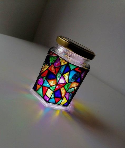 Glass Paint Ideas, Aesthetic Craft, Painting Glass Jars, Glassware Crafts, Glass Painting Patterns, Glass Painting Designs, Diy Glass Bottle Crafts, Stained Glass Paint, Jar Art