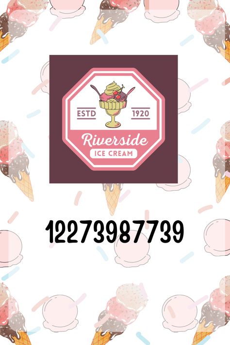 You can use this in your roleplay!! Bloxburg Ice Cream Shop Decals, Ice Cream Store, Decals Codes, Code Wallpaper, Bloxburg Decals Codes, Decal Codes, Bloxburg Decals, Bloxburg Decal Codes, Coastal Town