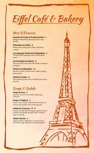 Free elegant french menu templates - MustHaveMenus French Menu Card, French Cafe Menu Design, French Menu Ideas, French Menu Design, French Dinner Menu, French Restaurant Menu, French Cafe Menu, Valentine's Day Menu Ideas, Restaurant Menu Covers