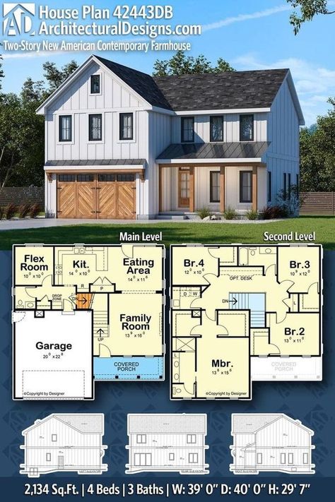 House Plans 4 Bedroom 3 Bath, Contemporary Board And Batten, Farmhouse Layout Floor Plans, Floor Plans With Loft, Board And Batten Exterior, 5 Bedroom House Plans, Kids Picnic, Sims 4 House Plans, Sims 4 House Building