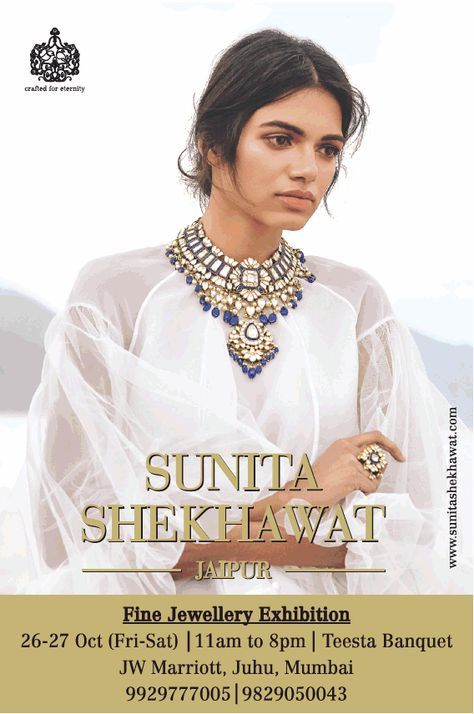 Sunita Shekhawat Jewellery, Sunita Shekhawat, Book Advertising, Beautiful Bangles, Newspaper Advertisement, Jewellery Exhibition, Jw Marriott, Social Awareness, Polki Jewellery