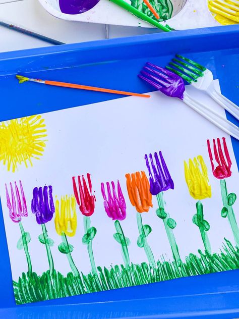 30 Spring Activities for Kids - ABCDee Learning Fire Crafts, Easy Painting Ideas, Spring Crafts For Kids, Puffy Paint, Rainbow Crafts, Washable Paint, Spring Activities, Nature Crafts, Spring Crafts