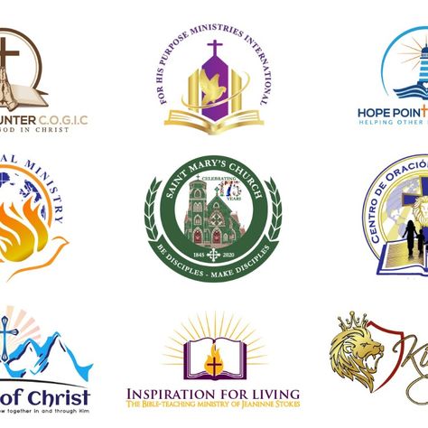 I will design modern and unique church religious or ministry logo Church Logos Design, Church Sticker Design, Christian Logo Design Ideas, Church Logo Ideas, Ministry Logo Design, Christian Logo Design, Church Logo Inspiration, Christian Logo, Church Logo Design