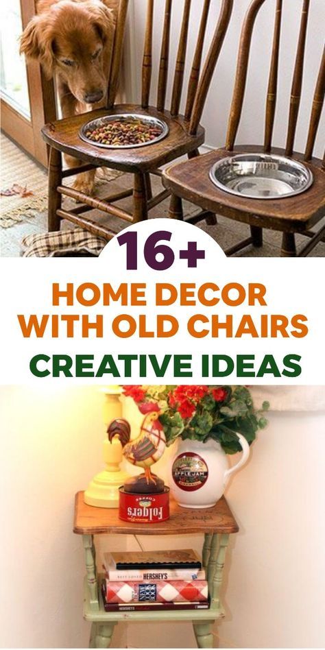 17 Easy Home Decor Ideas Using Old Chairs Repurposed Chairs Diy, Repurpose Dining Chairs, Old Chairs Repurposed Diy Projects, Terras Ideas, Painting Old Chairs, Repurposed Chairs, Chair Upcycle, Recycled Garden Planters, Refurbished Chairs