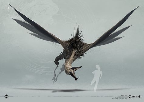 flying monsters  , Loïc Muzy on ArtStation at https://www.artstation.com/artwork/qAx9Qz Flying Beast, Flying Monsters, Call Of Cthulhu Rpg, Lovecraftian Horror, Beast Creature, Cthulhu Mythos, Alien Concept, Fantasy Beasts, Alien Concept Art