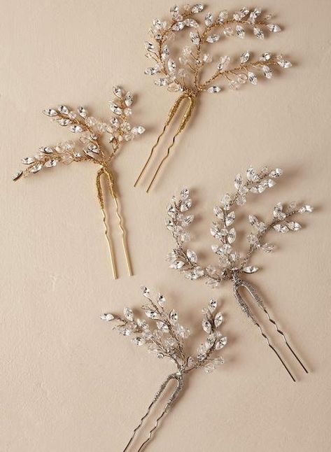 Leaflet hair pins - Style #8001 Bride Hair Pins, Bride Jewelry Set, Handmade Hairpin, Cheap Hair Products, Hair Adornments, Bride Hair, Bride Hair Accessories, Bridesmaid Accessories, Wire Work Jewelry