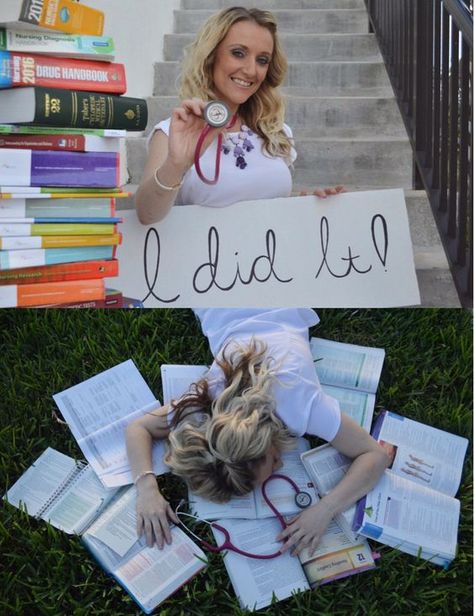 Showing of the before and after of graduation the best way you can. These graduation pics are the perfect representation of a full adventure through the college life. But either way, "You did it!" #graduationpics #conGRADulations #gradpics #medschoolgraduation #nursingschoolgradpics Graduate Photoshoot, Nursing School Graduation Pictures, Masters Graduation Pictures, Foto Doctor, Nursing Pictures, Nurse Pics, Nursing School Graduation Party, Grad Picture Ideas, Nursing Graduation Pictures