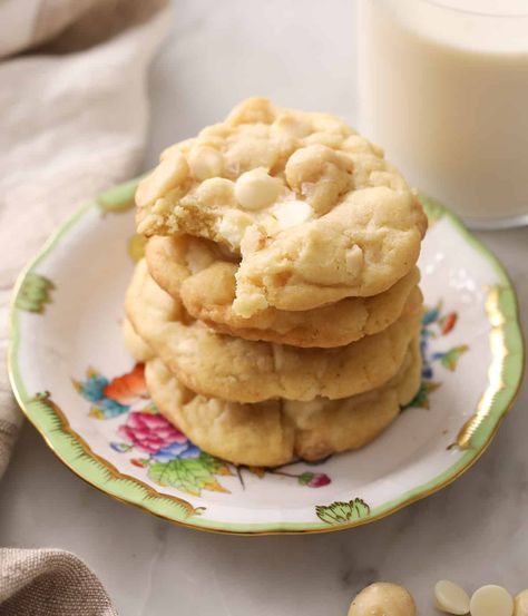 White Chocolate Macadamia Nut Cookies - Preppy Kitchen Tapioca Flour Recipes, Nut Cookies Recipe, Macadamia Nut Cookies Recipe, Dairy Free White Chocolate, White Chocolate Macadamia Cookies, Chocolate Orange Cookies, Chocolate Macadamia Nut Cookies, White Chocolate Macadamia Nut Cookies, White Chocolate Macadamia Nut