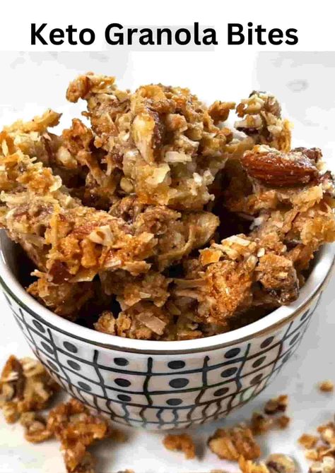 Keto Granola Bites Keto Granola Bars, Low Carb Bars, Granola Bites, Keto Calculator, Protein Granola, Keto Granola, Bites Recipes, Free Keto Meal Plan, Sugar Free Sweets