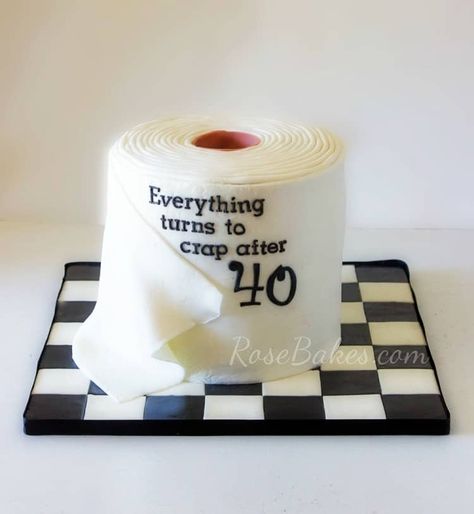 40 Cake Ideas, 40th Birthday Cakes For Men Turning 40, 40th Birthday Cake For Women, 40th Birthday Cakes For Men, Toilet Paper Cake, Husband 40th Birthday, Birthday Cupcakes Decoration, Cupcakes For Men, 40th Cake