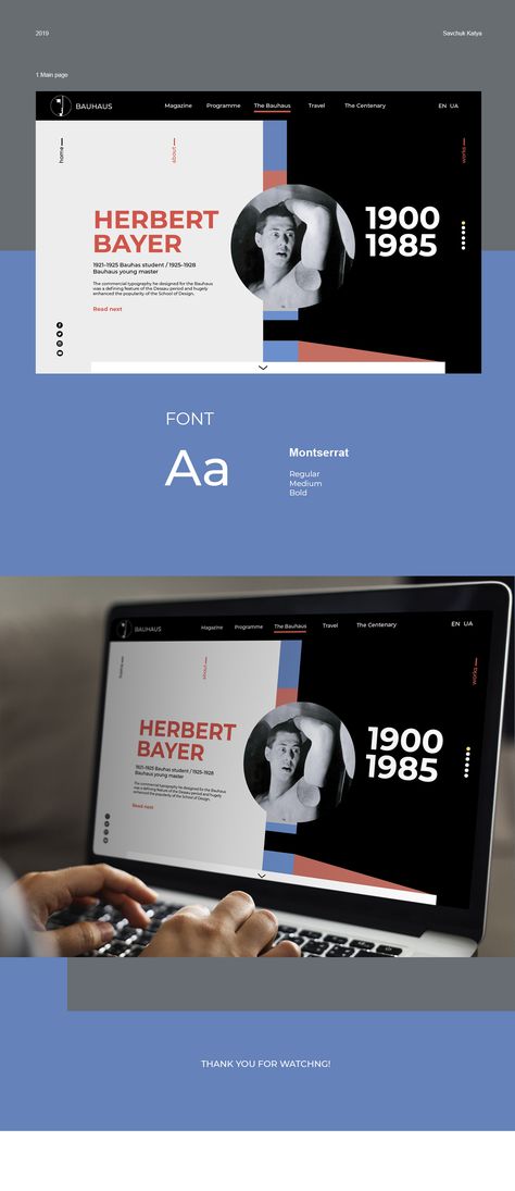 Bauhaus website/ Page about Herbert Bayer/ Bauhaus Website Design, Bauhaus Web Design, Bauhaus Graphic, Herbert Bayer, Graphic Portfolio, Portfolio Ideas, Website Page, Portfolio Inspiration, Modern Website