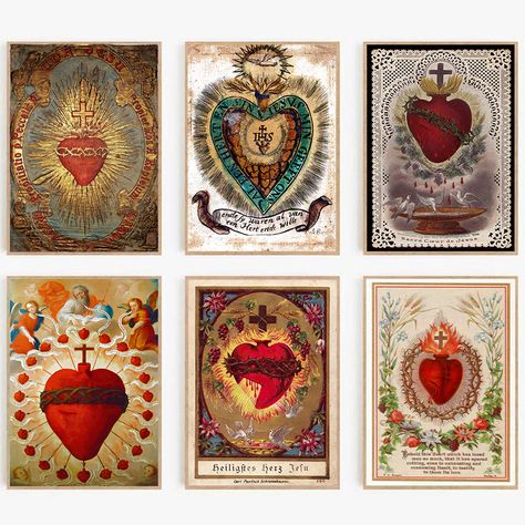 Jesus Canvas Painting, Sacred Heart Art, Picture For Living Room, Sacred Heart Of Jesus, Wall Art Picture, Heart Of Jesus, Home Decor Paintings, Living Room Pictures, Arte Floral