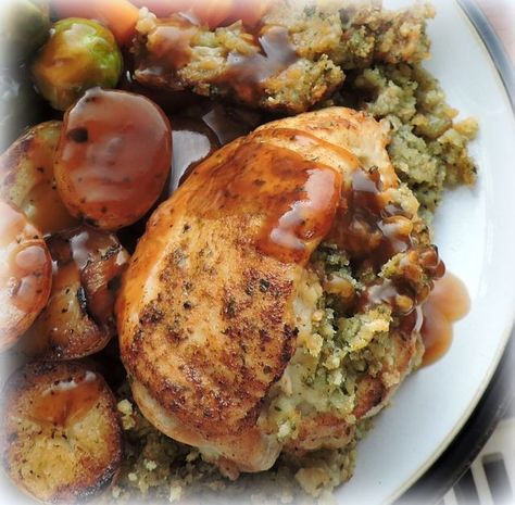 The English Kitchen: Chicken Breasts with Sage & Onion Stuffing Onion Stuffing, Sage And Onion Stuffing, Sage Stuffing, Roast Chicken Dinner, Sage Recipes, 3 Course Meals, British Dishes, The English Kitchen, Grilled Steak Recipes