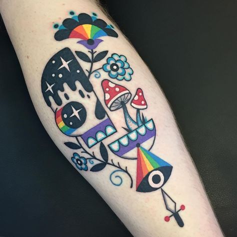 Tattoo Stars, Vintage Style Tattoos, Mushroom Tattoos, Latest Tattoos, Tatuaje A Color, Style Tattoo, The Whale, Vintage Tattoo, Star Tattoos