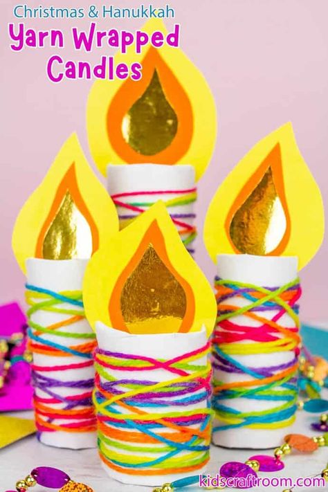 Candlemas Crafts Kids, Christmas Candle Crafts, Rolled Candles, Kids Candles, Hanukkah Crafts, Kids Craft Room, Candle Ornament, Candle Projects, Paper Candle