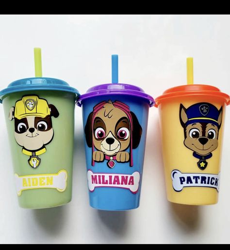 Paw Patrol Cups, Purple Cups, Paw Patrol Characters, Church Design, Kids Church, Son Love, Cadillac Escalade, Tumbler Design, Bday Party