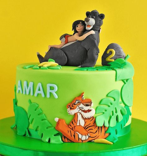 Jungle Book Cake Design Images (Jungle Book Birthday Cake Ideas) Book Cake Ideas, Book Cake Design, Mogli Jungle Book, Jungle Book Birthday Party, Jungle Book Cake, Jungle Book Birthday, Jungle Book Party, Jungle Theme Cakes, Jungle Birthday Party