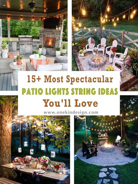 Garden String Light Ideas, Pergola Patio Lights, Covered Patio Lights, Patio String Lights Ideas Backyards, Backyard Lights String, Covered Patio Lighting Ideas, Patio Lights String Ideas, Patio Lights String, Patio Lighting Ideas